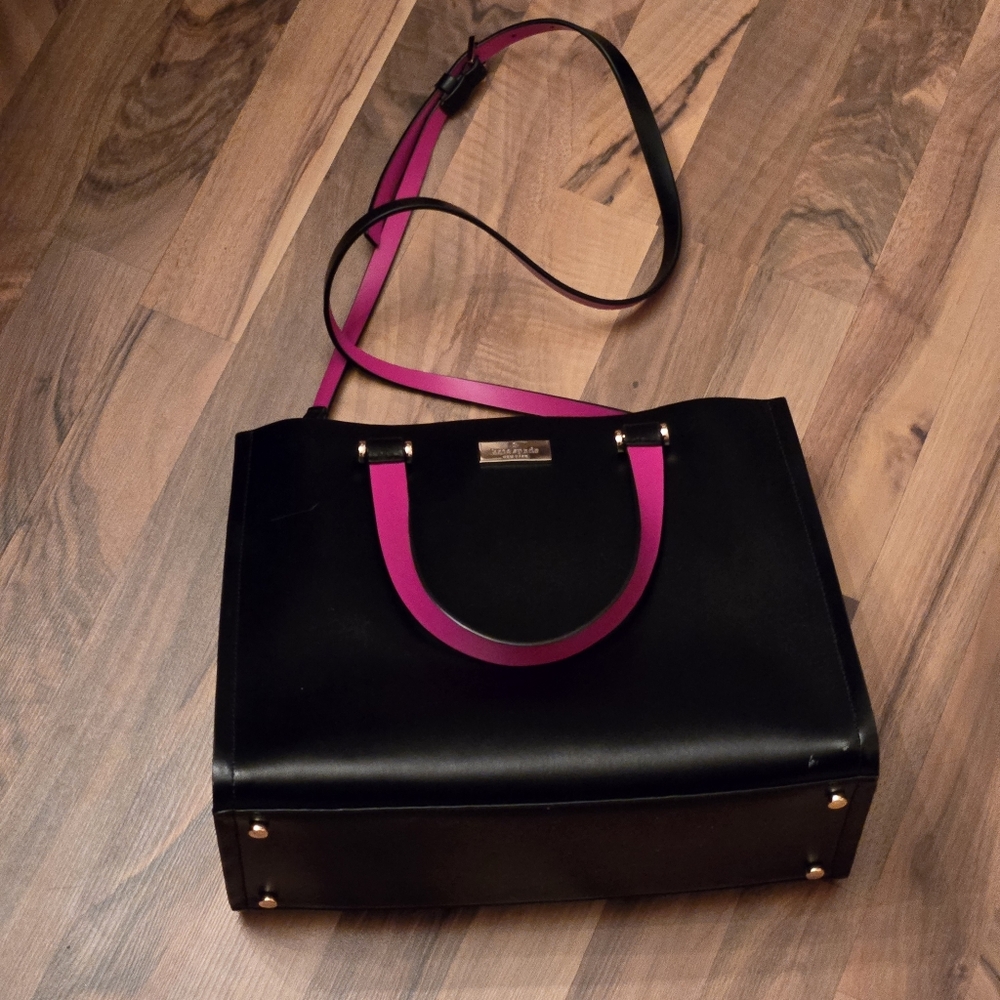 Kate Spade leather black & pink crossbody